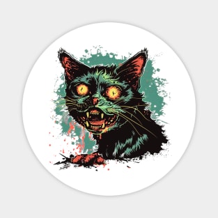 Creepy Cat Zombie Magnet